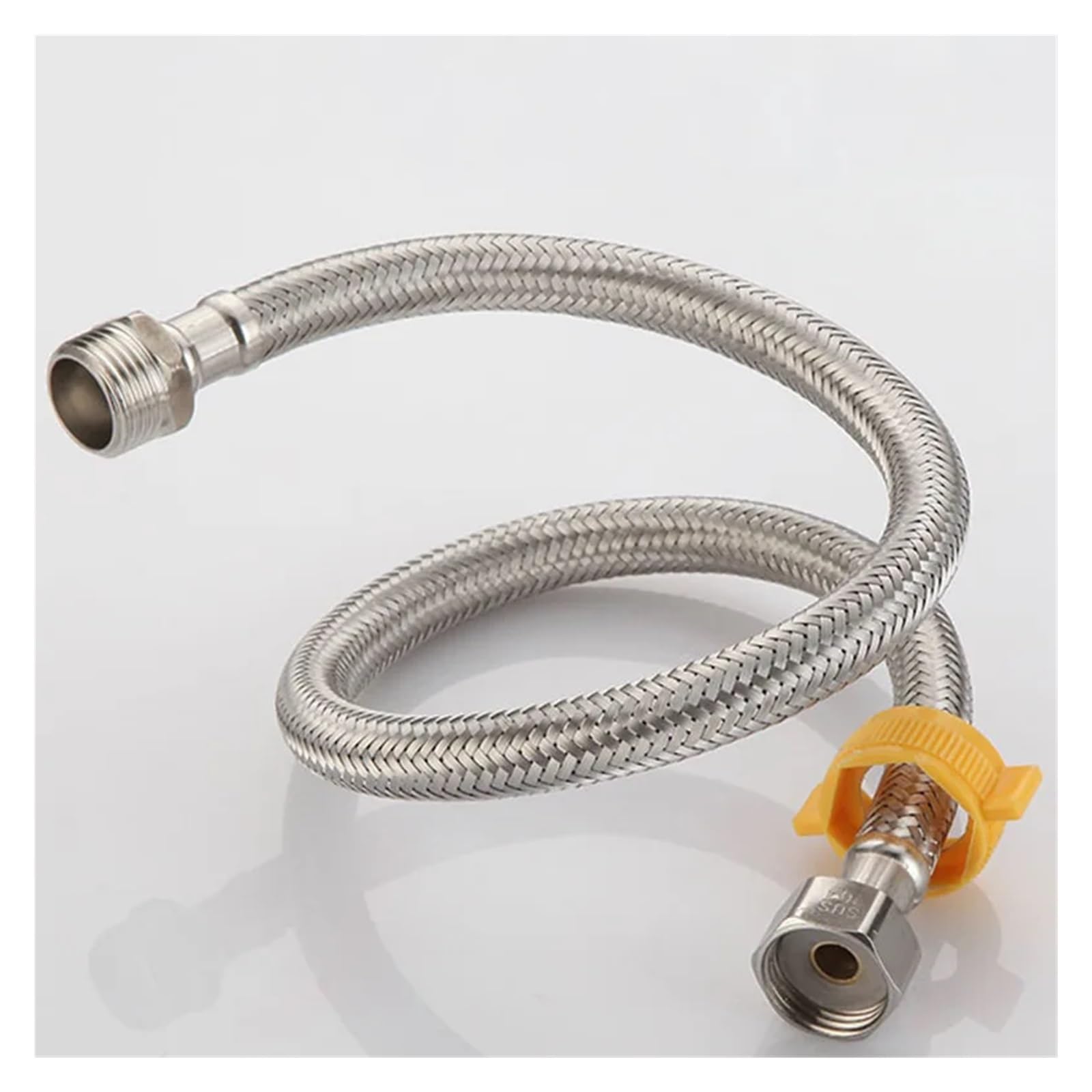 Tuyau tressé en acier inoxydable, chauffe-eau domestique, lavabo de toilette, robinet, tuyau d'entrée d'eau, Tubes d'extension G1/2 femelle X G1/2 mâle(150cm)