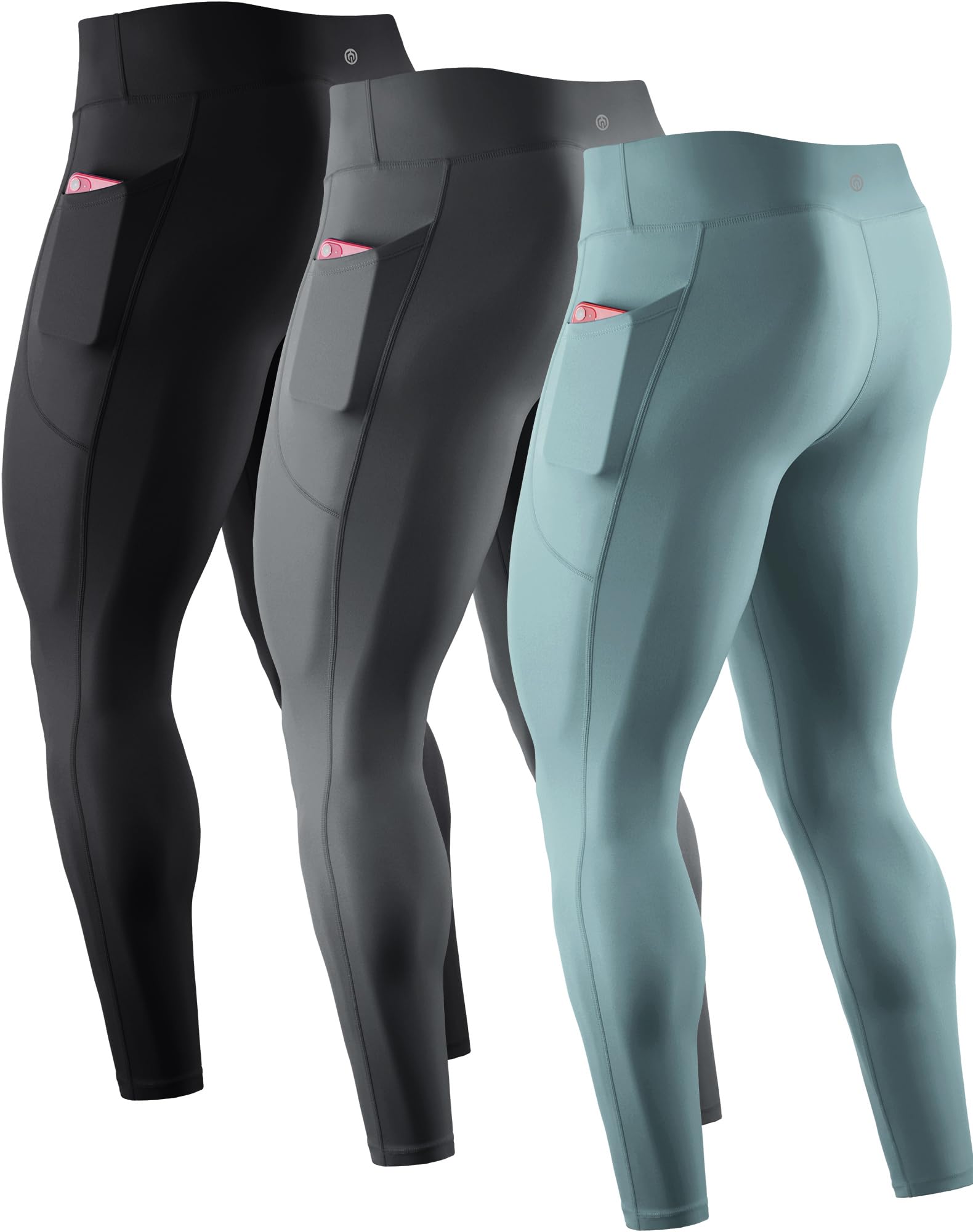 NELEUS Men's Compression Baselayer Running Tights Gym Leggings with Pockets