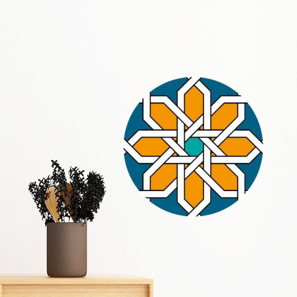 Autocollant mural abstrait géométrie fleur Maroc amovible en vinyle