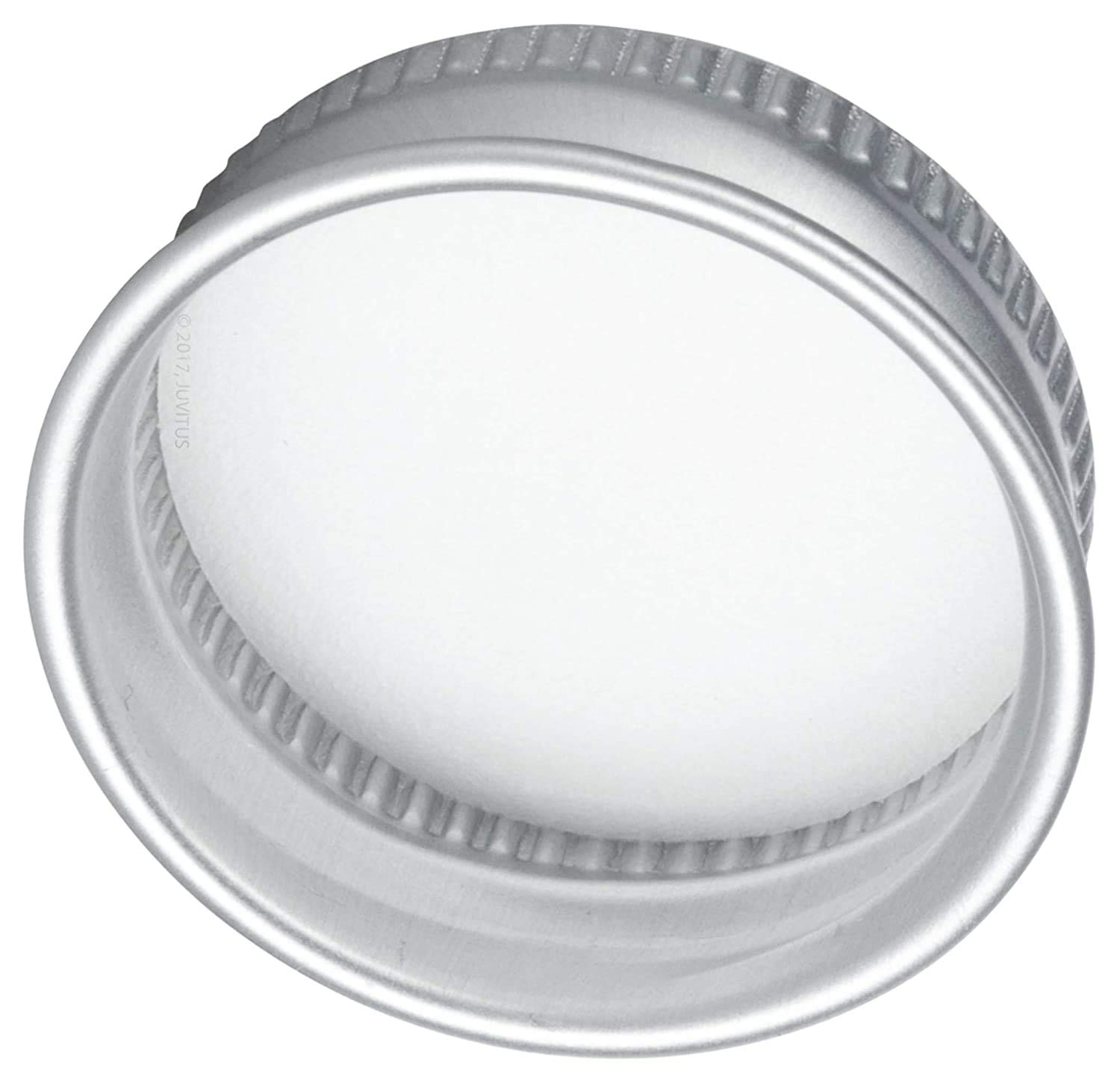 JUVITUS 4 oz Clear Glass Boston Round Bottles with Silver Metal Screw On Caps (12 pack)+ Funnel