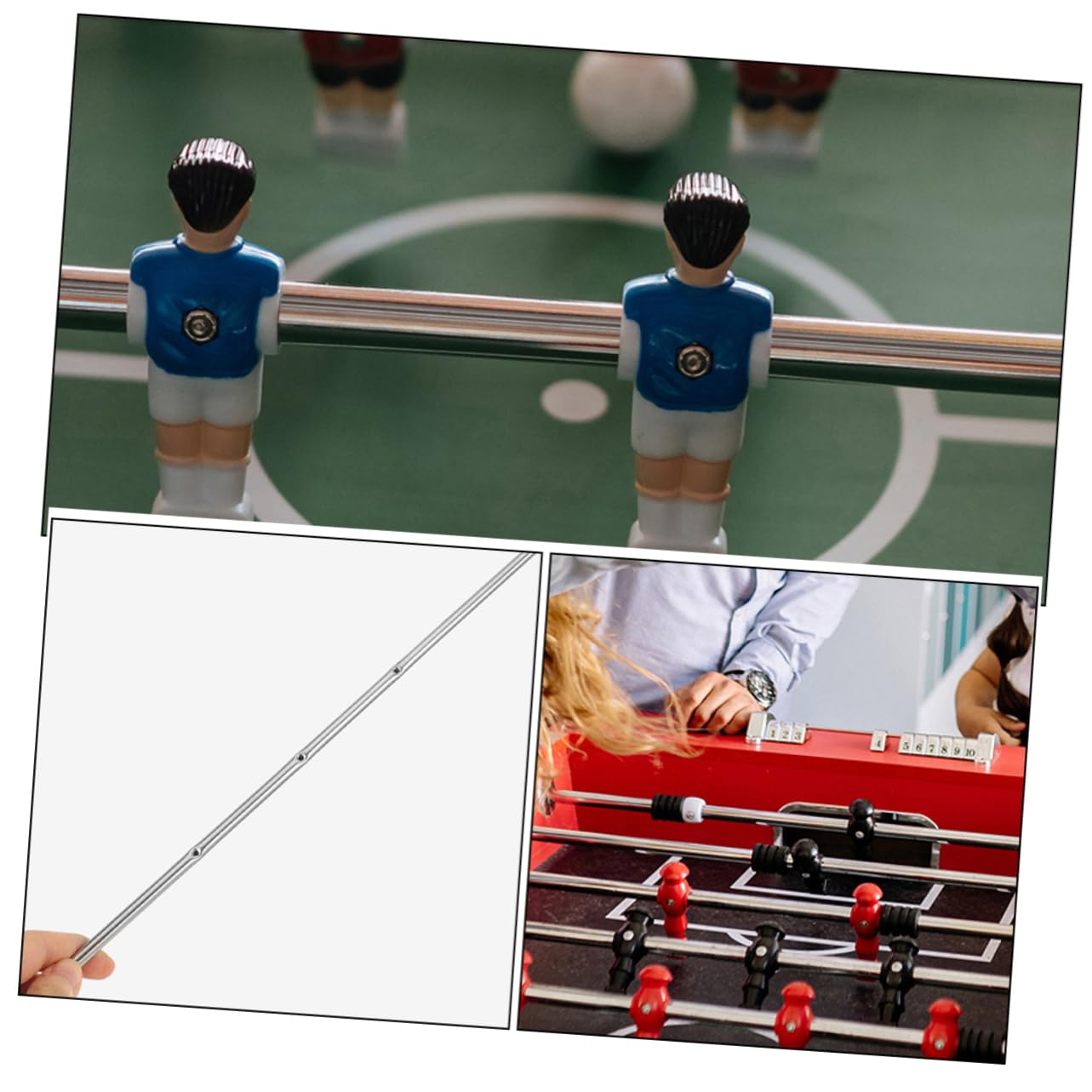Toyvian Asta in Ferro Argento per Calcio Balilla Maniglia, Accessorio Gioco da Tavolo