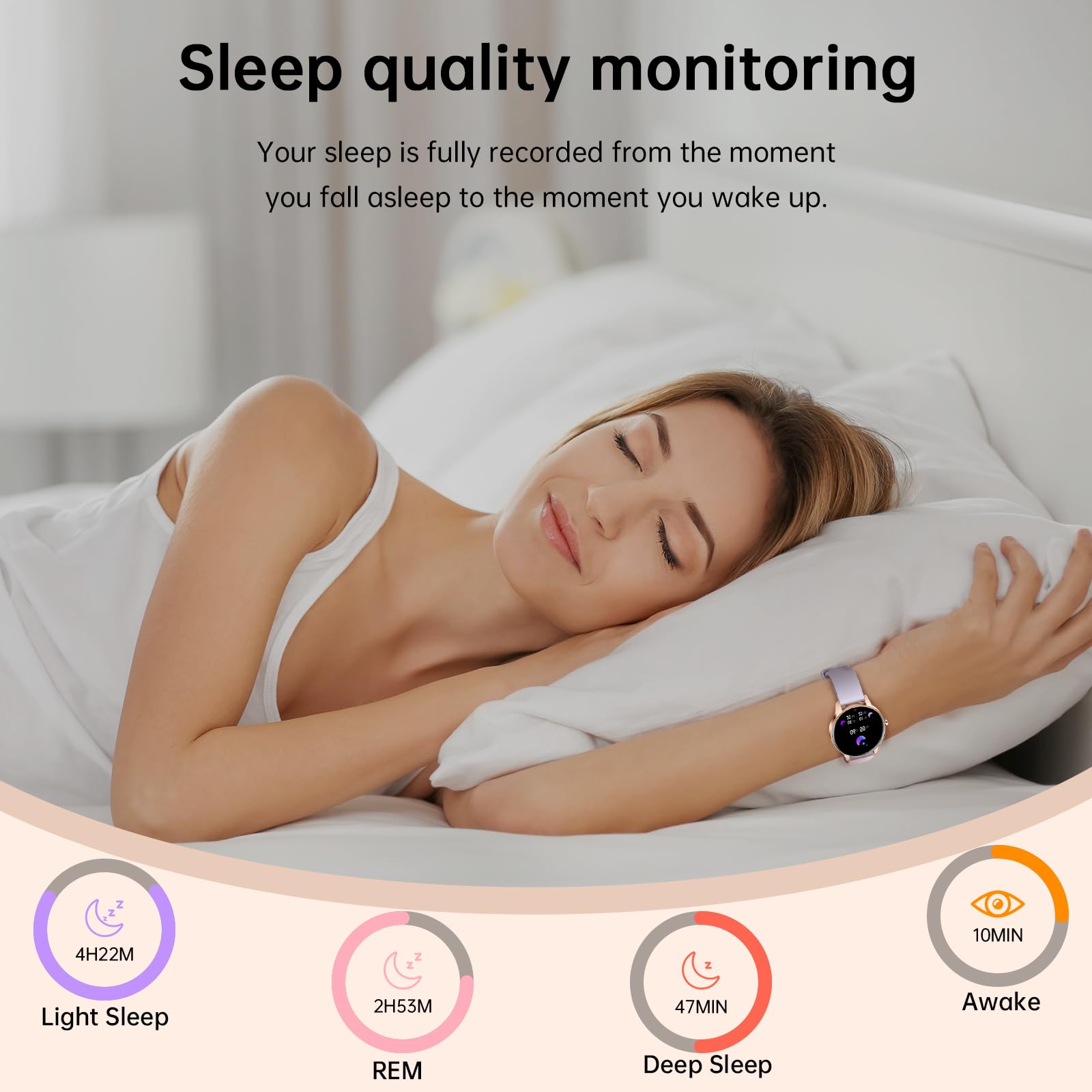 Smartwatch für Damen (Annehmen/Tätigen von Anrufen), 3,2 cm (1,25 Zoll) HD-Bildschirm, Fitness-Tracker mit Herzfrequenz-/Schlafmonitor, 130+ Sport-Modi, IP68 wasserdicht, Aktivitäts-Tracking