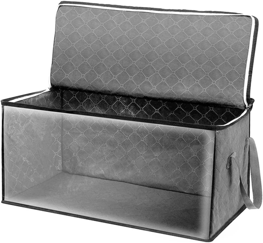 Capacity Quilts Box Foldable Wardrobe Clothes Organizer for Bedroom Dustproof Storage Container for Clothes and Books Practical Home Storage Grey