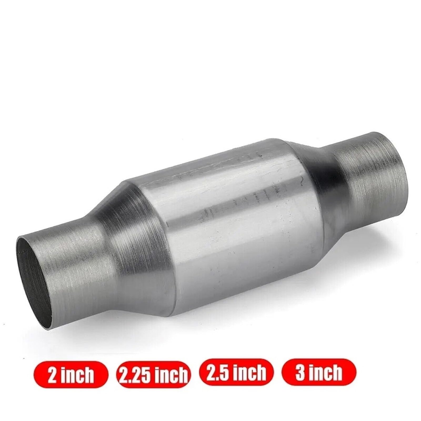 katalizator samochodowy Uniwersalny 2" /2,25" /2,5" /3" Katalizator Wydechowy 400 Komór Tłumik O Wysokim Przepływie Stal Nierdzewna(2.25 inch 400 Cells)