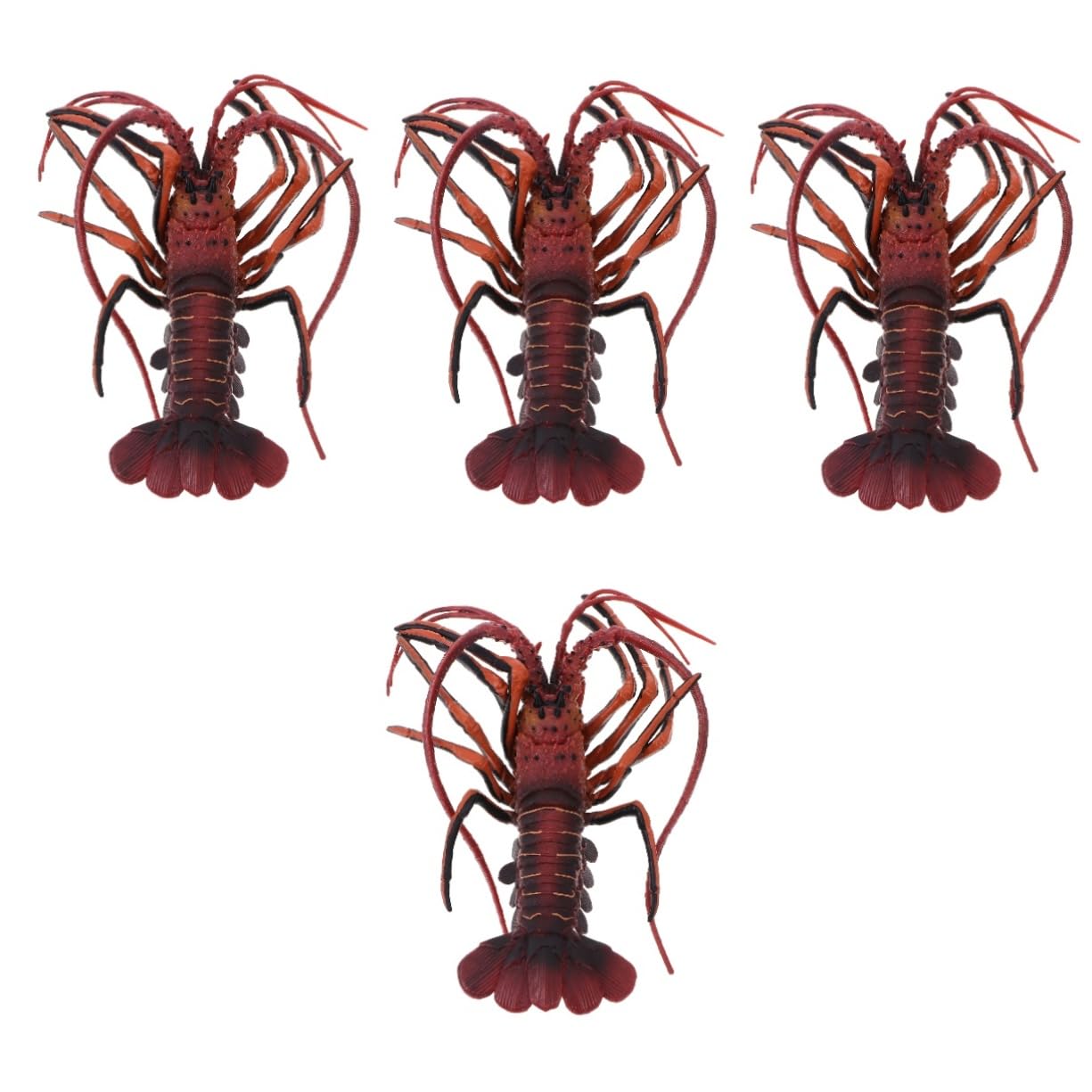 4 pcs lobster model lobster tail the lobster ocean animals toys lobster figurine kids beach toys Lobster Ornament lobster decor giant lobster toy child plastic animal figure puzzle