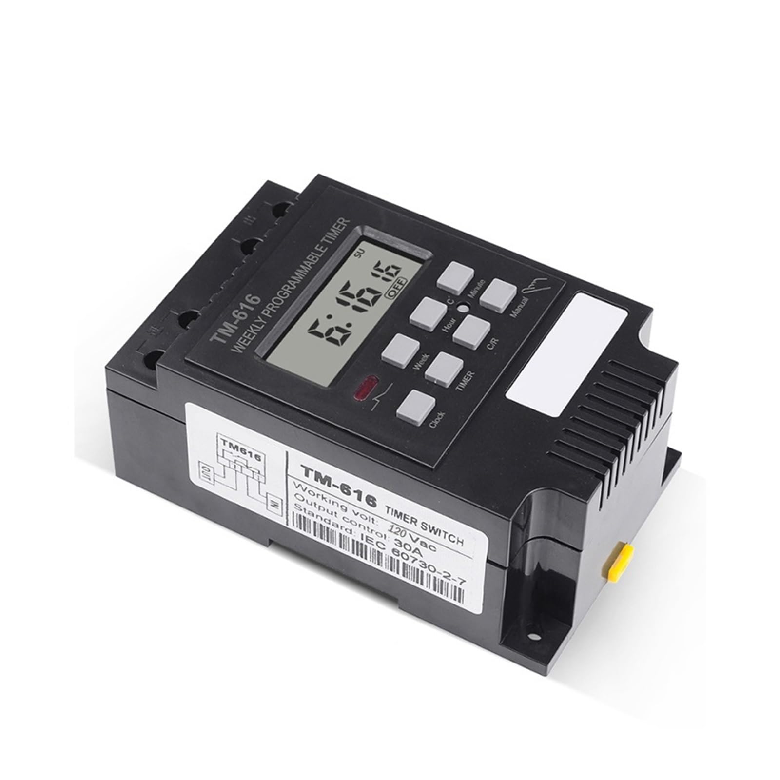 RWRAPS microcomputer Interruttore Timer TM616 110 V 120 V CA Relè temporizzato 7 Giorni Timer Digitale programmabile Tempo di Allenamento Timer su Guida DIN for Ventola con trasformatore