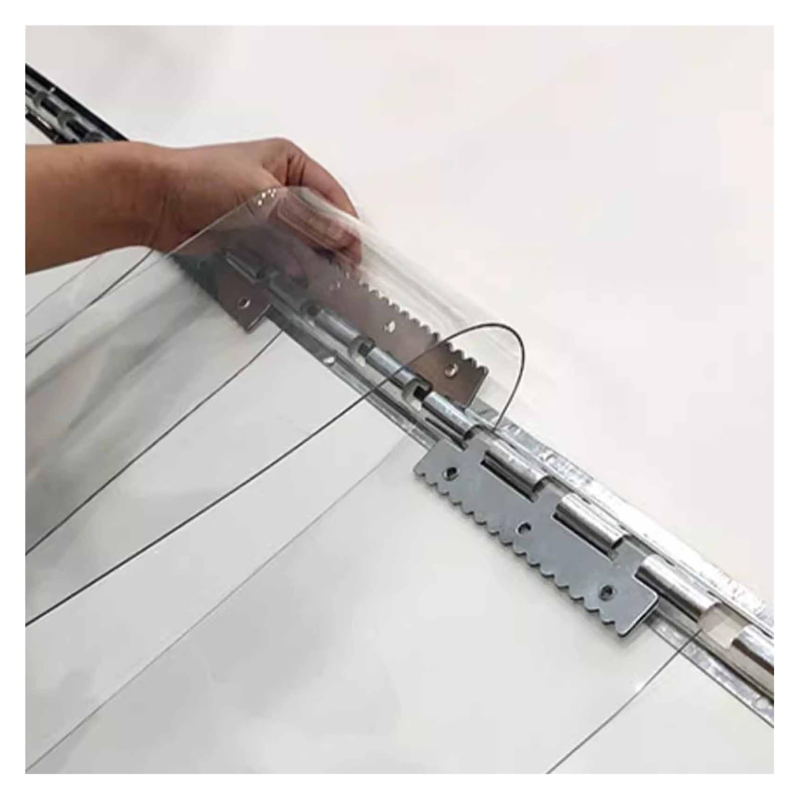 Rideau à Lanières en Plastique Transparent, Plastique 1,3mm Isolé | pour chambres, magasins, boutiques, garages(100x225cm (7 Panneaux))
