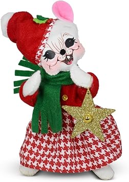 Annalee Jubilee Girl Mouse, 6in Collectible Figurine
