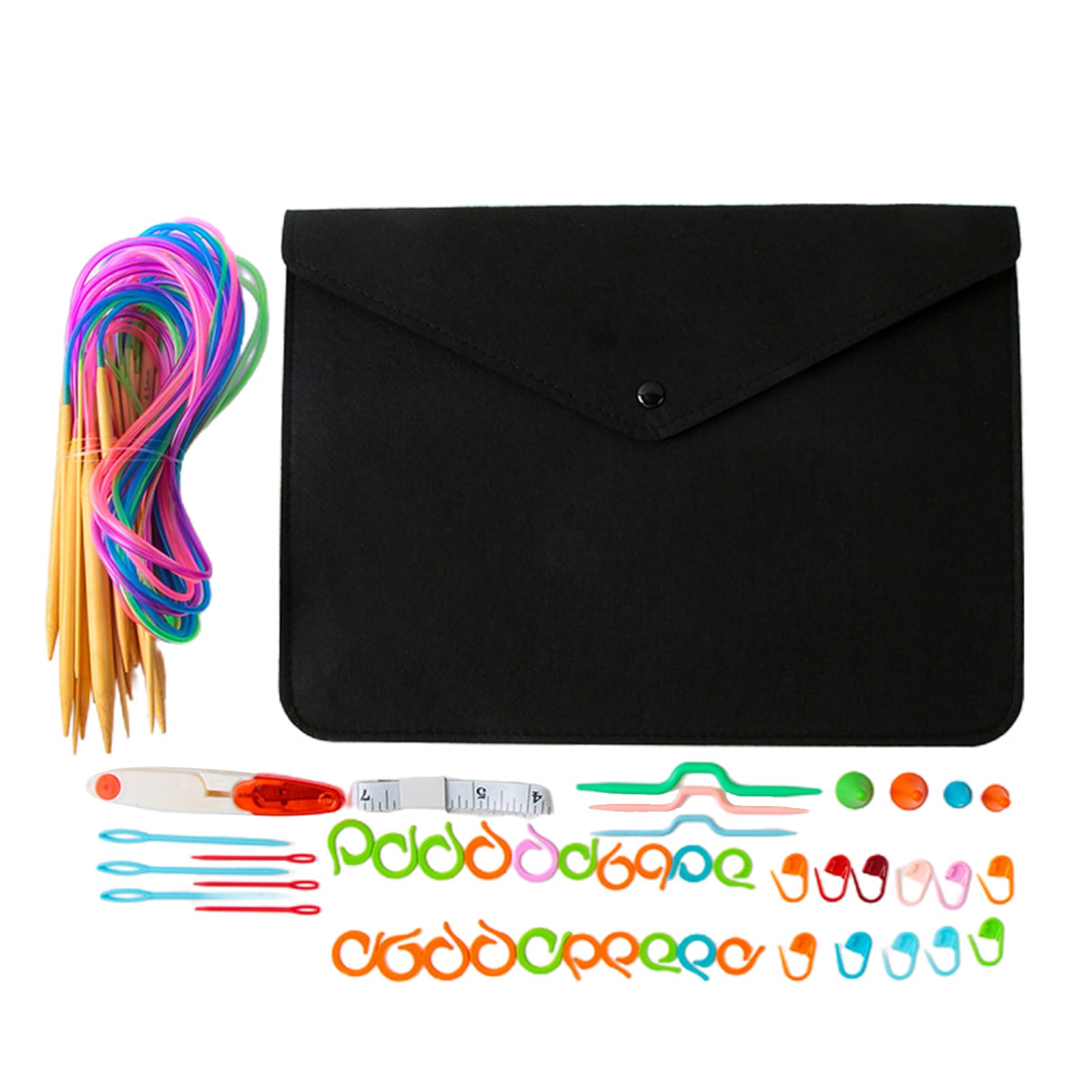 Nucelit Circular Knitting Needle Set Knitting Needle for Beginners, Round with Weaving Sewing Tools Kits Kits Sets Circular Sets and Yarn