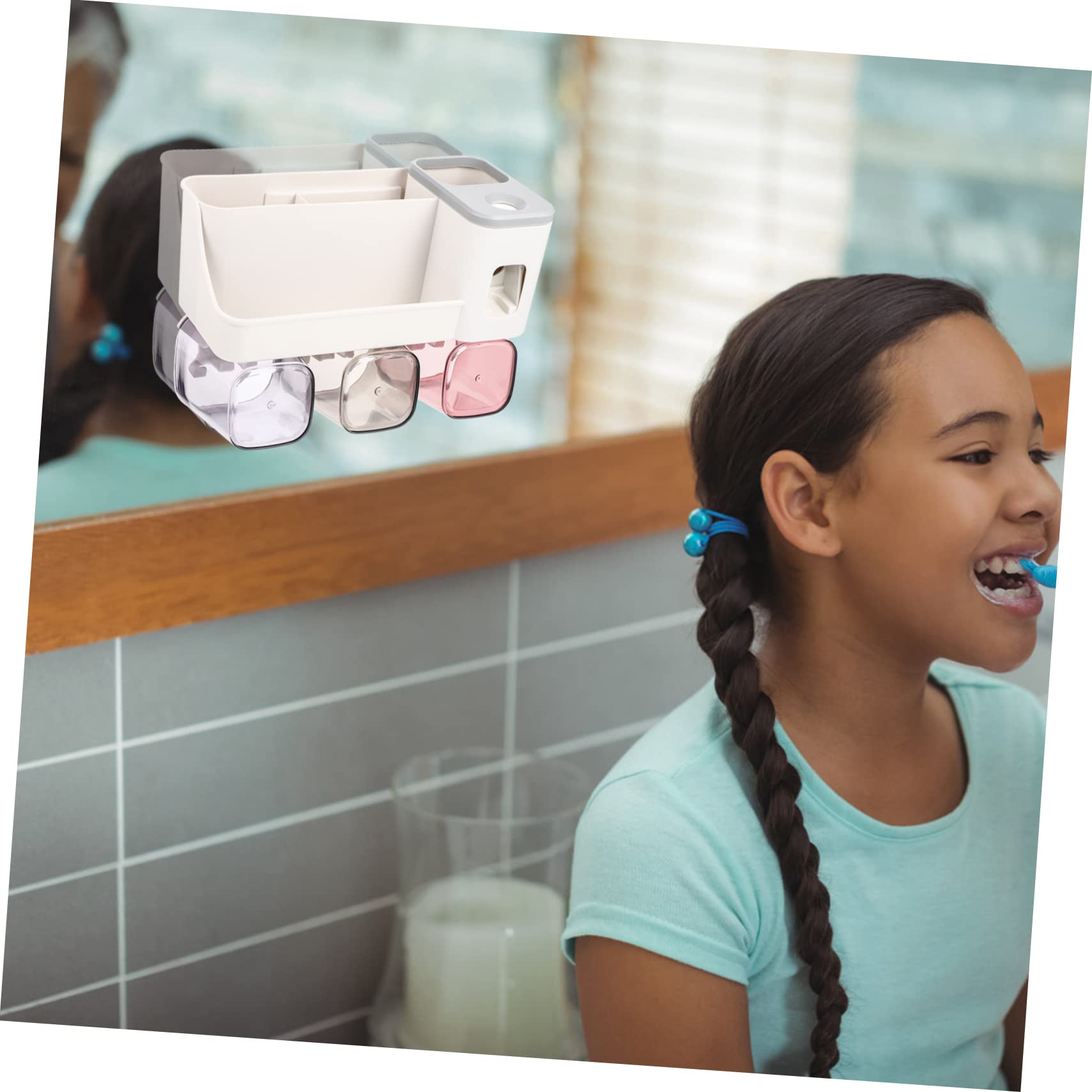 Portacepillos de Dientes de Pared Plástico Organizador Baño