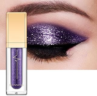 Liquid Glitter Eyeshadow & Eyeliner Pen, Eyeshadow Stick, Highly Pigmented Glitter Eyeliner Shimmer Eyeshadow, Diamond Liquid Eyeshadow,Quick Drying,Long Lasting,Glitter Eyes Makeup(13#Crystal Purple)