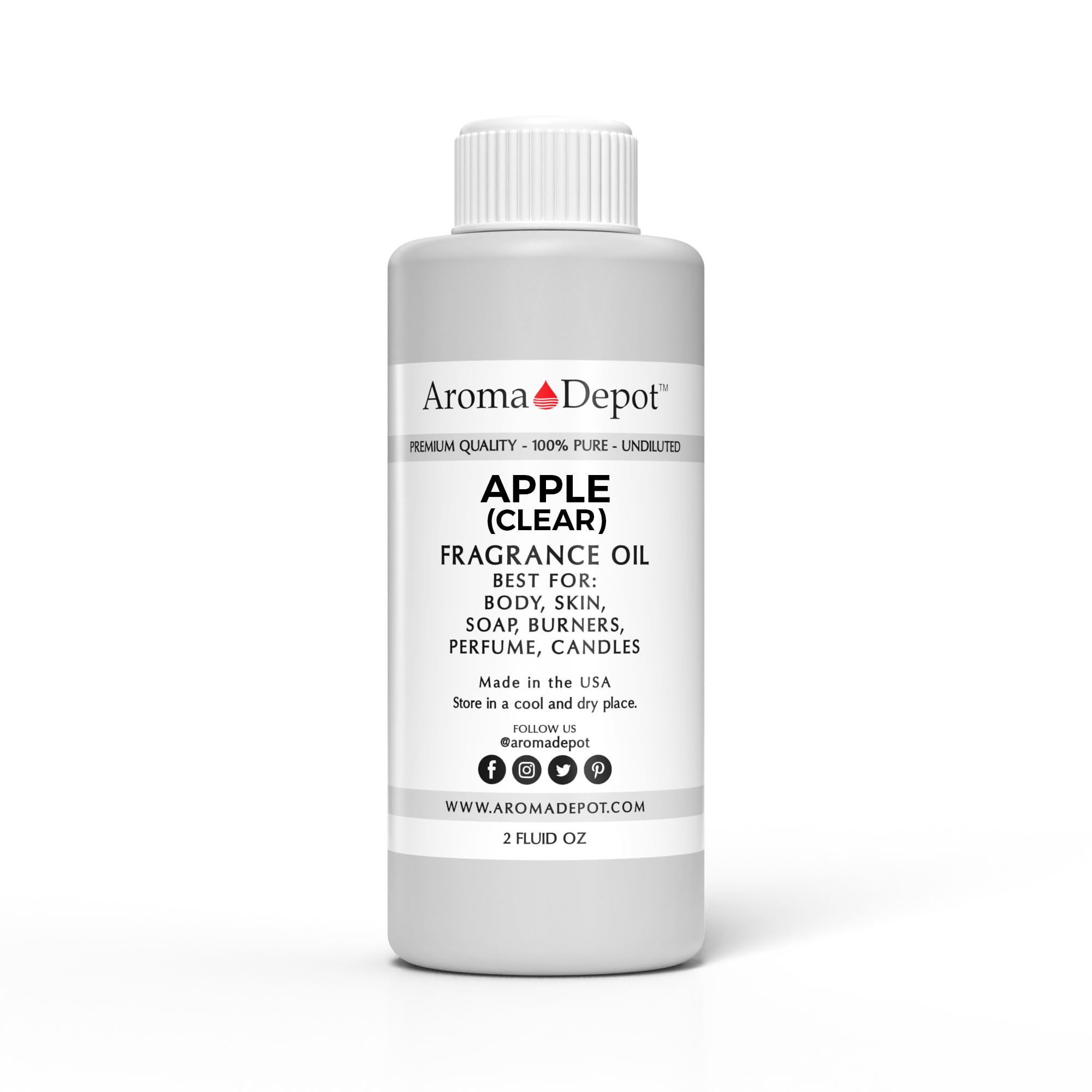 Aroma Depot Apple Perfume/Body Oil (7 Sizes) Our Interpretation, Premium Quality Uncut Fragrance Oil Floral Scent (2 Ounce Plastic Bottle (60ml))