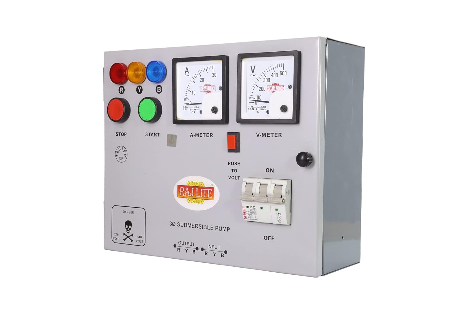 AgriCole 7.5 HP Starter for 3 phase Motor Pump with SPP + Autoswitch [LSDOLASWT 7.5 HP