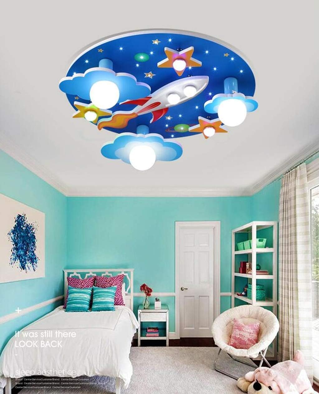 Amazon Co Jp 子供の部屋ledシーリングライト 創造的な漫画飛行機の寝室ランプ照明ランプ調光可能 男の子 女の子の寝室ランプ リビングルーム 幼稚園の天井ランプ エネルギークラスa ホーム キッチン