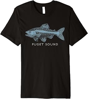 Puget Sound Washington King Salmon Fish Art Fishing Design Premium T-Shirt