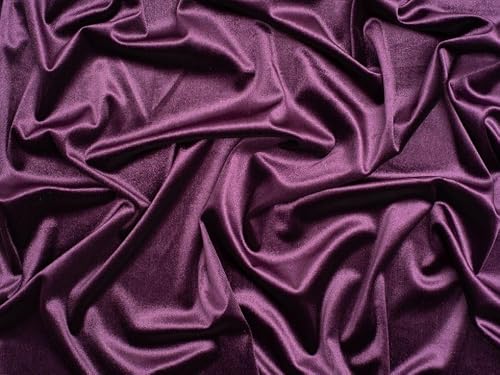 Minerva Purple Glossy Panne Velvet Stretch Knit Fabric for Dressmaking - 150cm Wide - per metre