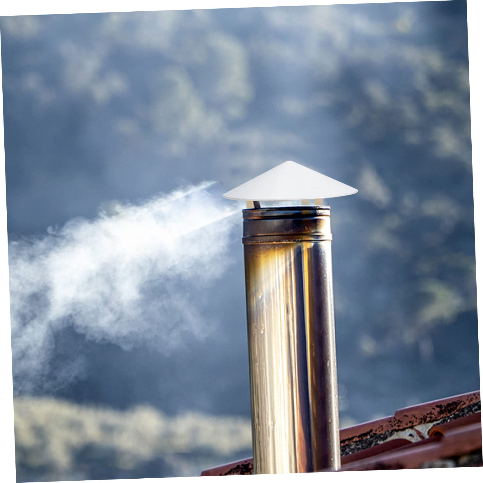HOMSFOU Cubierta Para Chimenea y Ventilación De Techo, Pvc Ignífugo Resistente Lluvia, Diseño Tipo Paraguas 110-160 Mm, Accesorio Para Conductos, Uso Exterior Todo Año