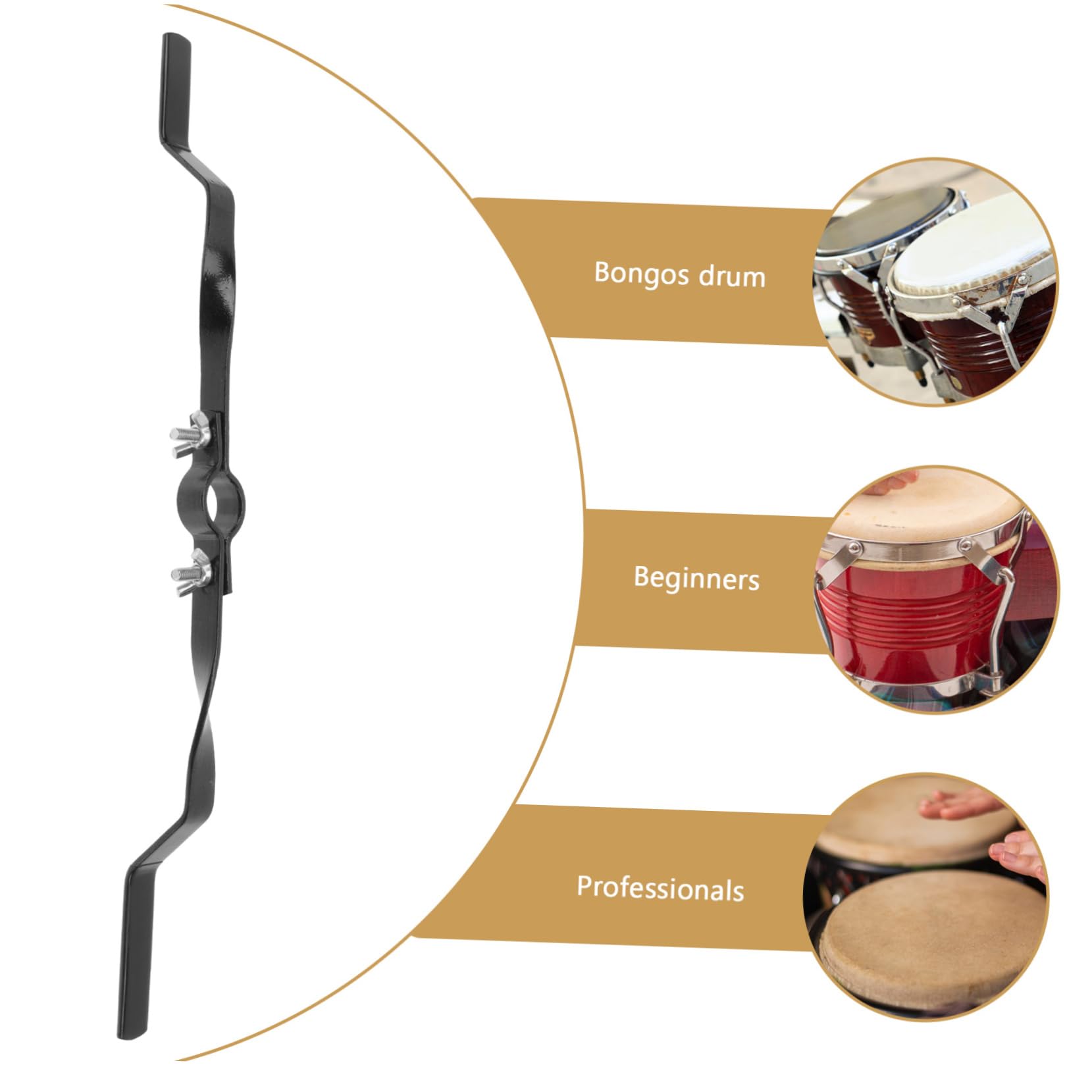 TOYANDONA Supporto per Tamburo in Ferro Nero Resistente Superficie Liscia e Rotonda, Accessorio Musicale per Professionisti e Principianti
