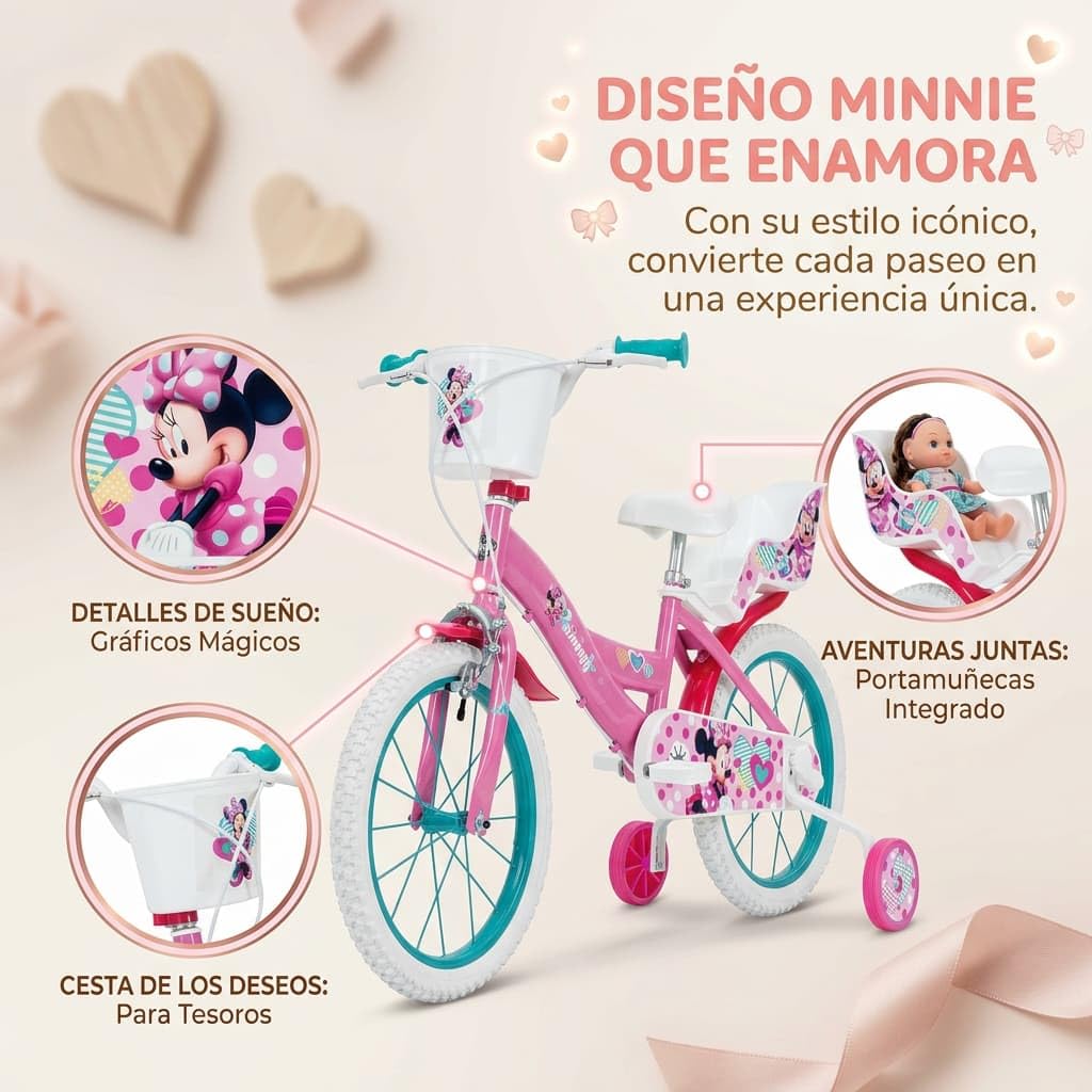 TOIMSA Bicicleta 16" Minnie Huffy 5/8 Años