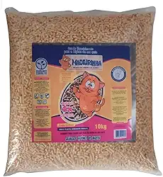 Pellets Higiênico De Madeira Para Gatos Madeirinha 10 Kg