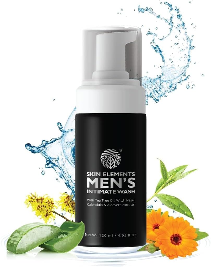 Skin Elements Intimate Wash for Men | 120 ml With Tea Tree Oil | Mens Intimate Wash | Mens Genital Wash | Soothes, Refreshes and Maintains Hygiene