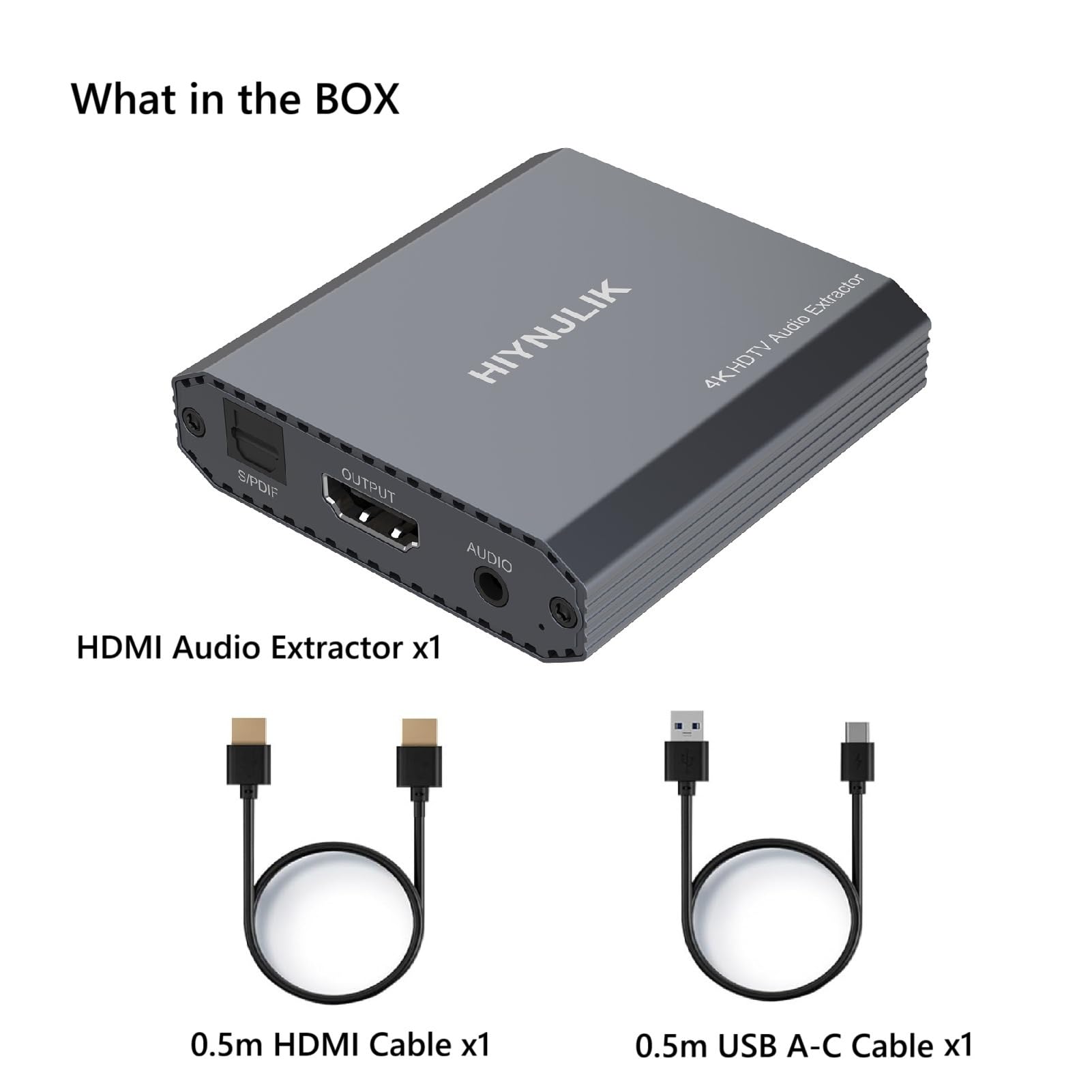 Extractor de audio HDMI 4K60 HDMI a óptico de 3,5 mm AUX adaptador de audio divisor convertidor compatible con HDCP Digital DTS 5.1 PCM