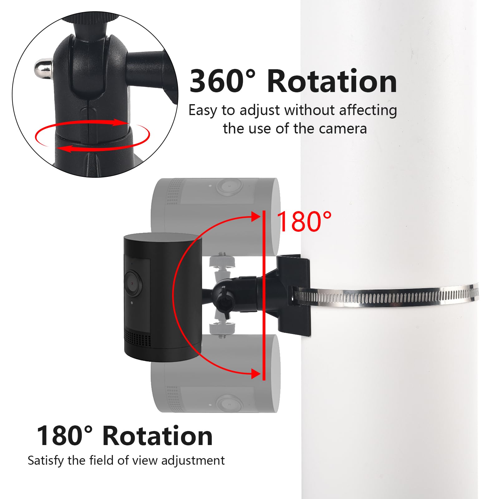 Mast Mount, No-Drill Universal Pole Mounting Bracket for Outdoor Stick Up Cam/Pro, Indoor Camera, Spotlight Cam - Image 3