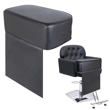 Salon Booster Seat Cushion for Kids Hair Cutting, Barber Seat Cushion, Large Size Seat Booster for Styling Chair, Barber Beauty Salon Spa Equipment Black
