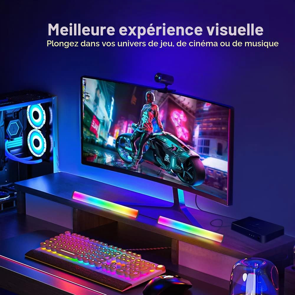 GLEDOPTO RGB Rétroéclairage LED TV avec Boîtier de Synchronisation HDMI SYNC CONVIENT POUR UN TÉLÉVISEUR 50INCH 4K 60HZ, PLUG AND PLAY SANS APPLICATION