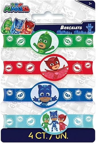 Miniatura 2 de Unique Pulseras elásticas de PJ Masks de colores surtidos (4 unidades) - Divertidas y duraderas, regalos de fiesta perfectos para los fanáticos de