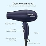 INFINITIPRO PAR CONAIR Sèche-Cheveux avec Diffuseur Innovant, Sèche-Cheveux 1875W, Diffuseur Innovant Améliore les Boucles et Ondes tout en Réduisant les Frisottis | Diffuseur Multi-Chambre pour Cheveux Bouclés, Crépus et Ondulés, Bleu Foncé, 600XRL