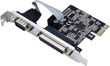 aieibuy PCI Express RS232 Serial Port COM & DB25 Printer Parallel Port LPT Expansion Card Adapter Converter