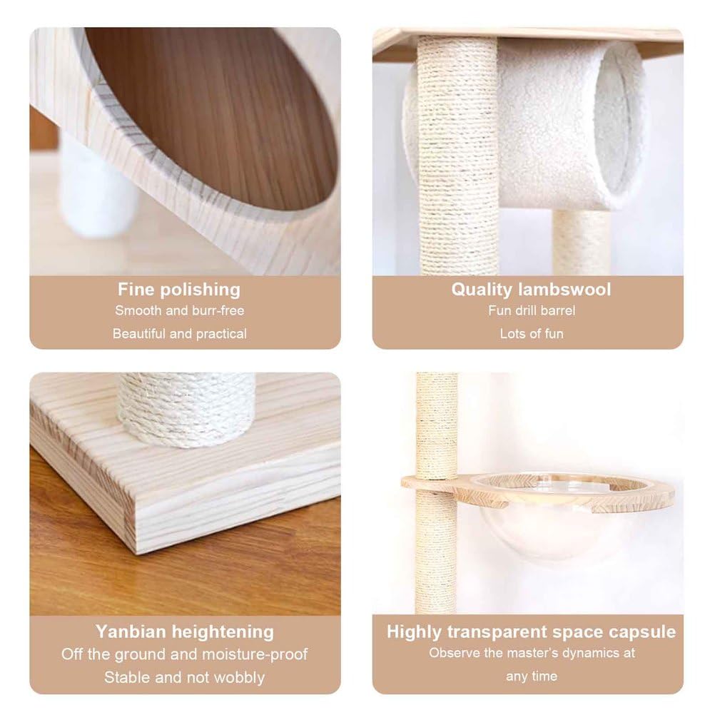 Torre per gatti dal pavimento al soffitto con tiragraffi in sisal, design alto e stretto per risparmiare spazio ed esercizi per gatti