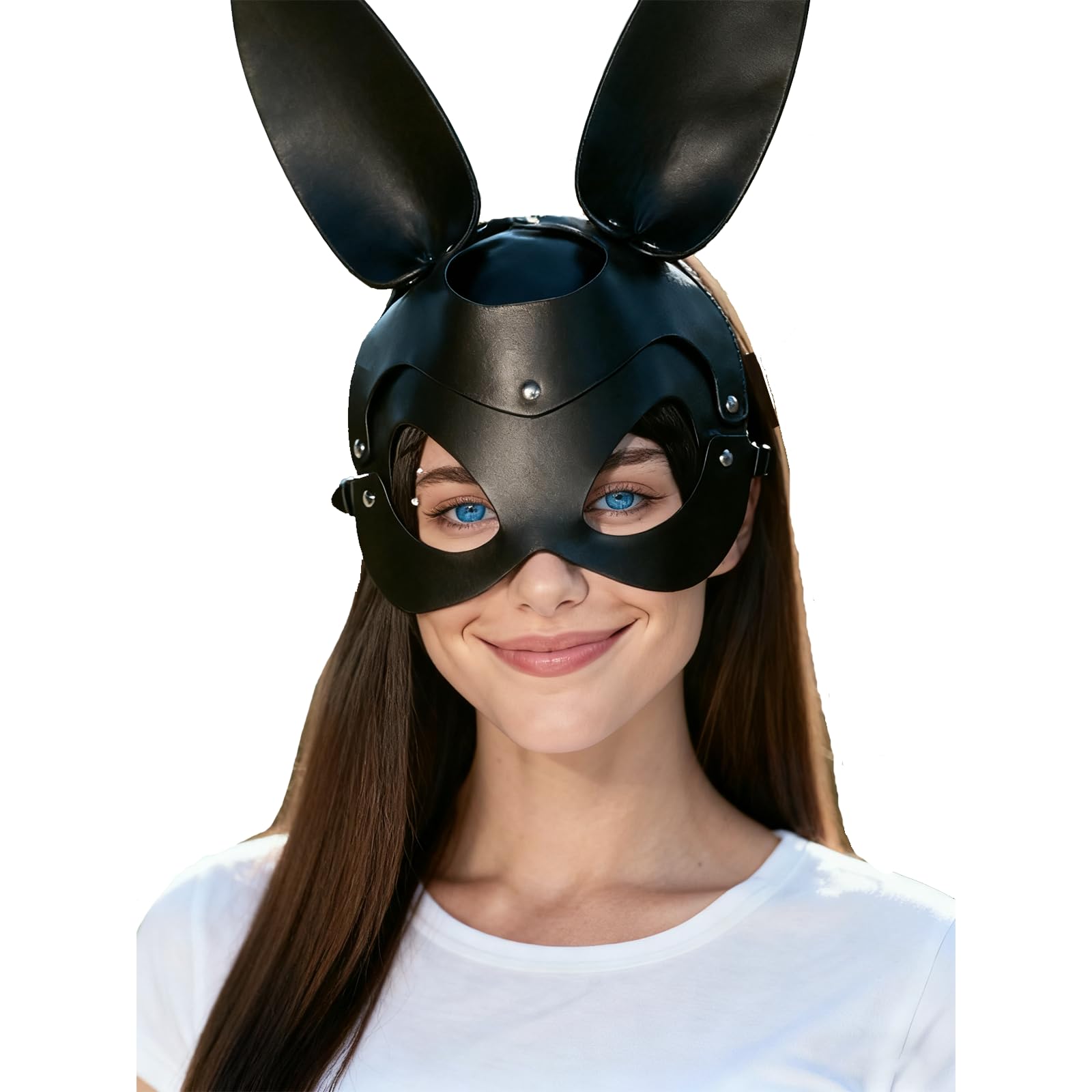 PIYAEIE Halloween Bunny Mask for Women Punk Cosplay Masks Cocktail Nightclub and Dance Party Masks for Halloween Cosplay Costume Party Festival Accessories