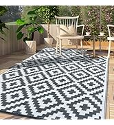 Tappeto Da Esterno 230x160 Cm Con Fantasia Antracite E Beige - Foto 5