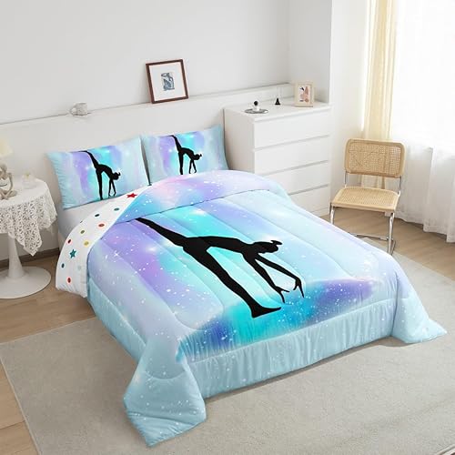 Miniatura 4 de Erosebridal Juego de edredón de gimnasia, tamaño Queen, juego de ropa de cama para amantes de la gimnasia, regalos de gimnasia para niñas, juegos de