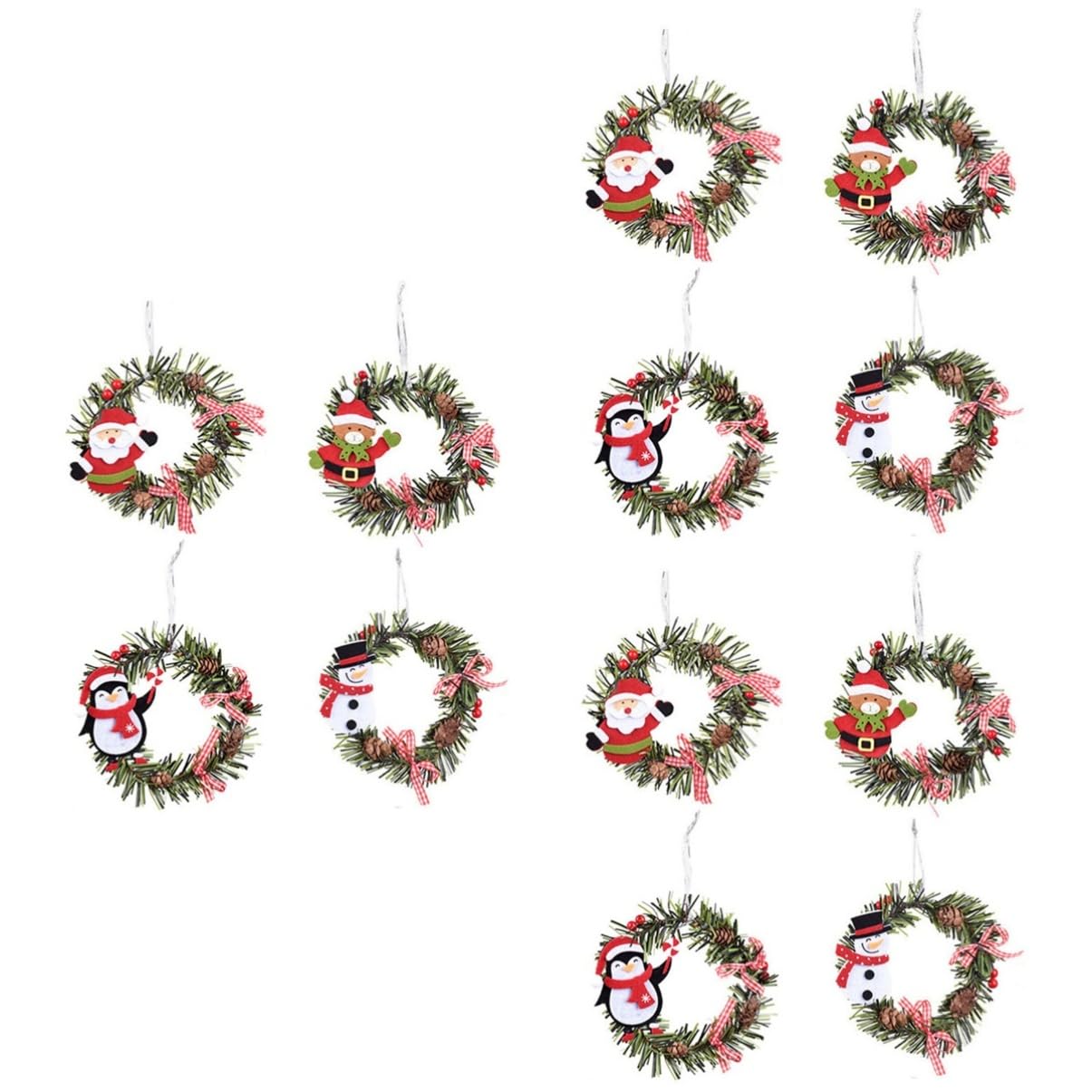 Zerodeko 12piezas Adornos Colgantes De Navidad Decoraciones De Festival para Puerta Muñeco De y Pingüino Colgantes para y