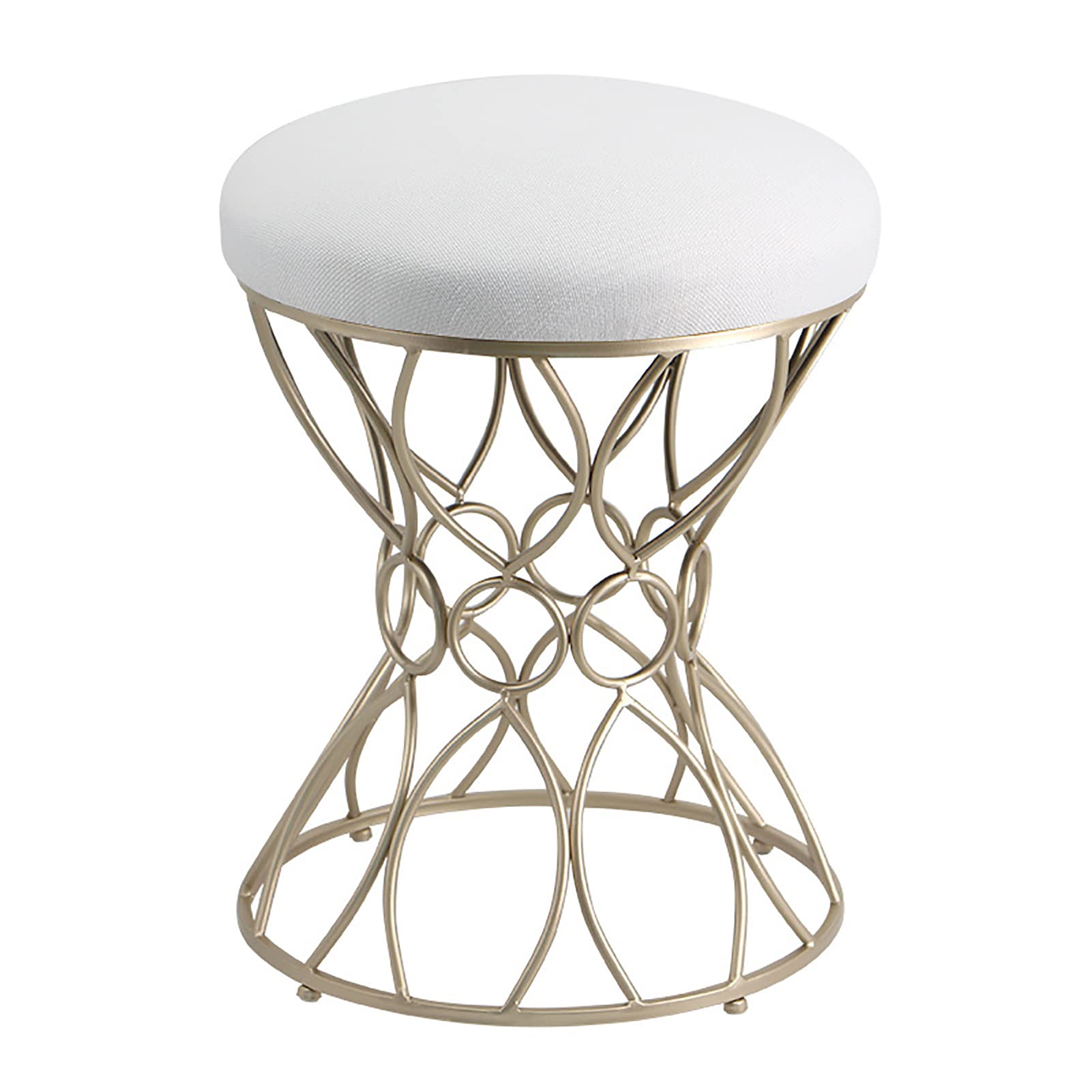 Silla de tocador para sala de maquillaje y dormitorio con base dorada elegante