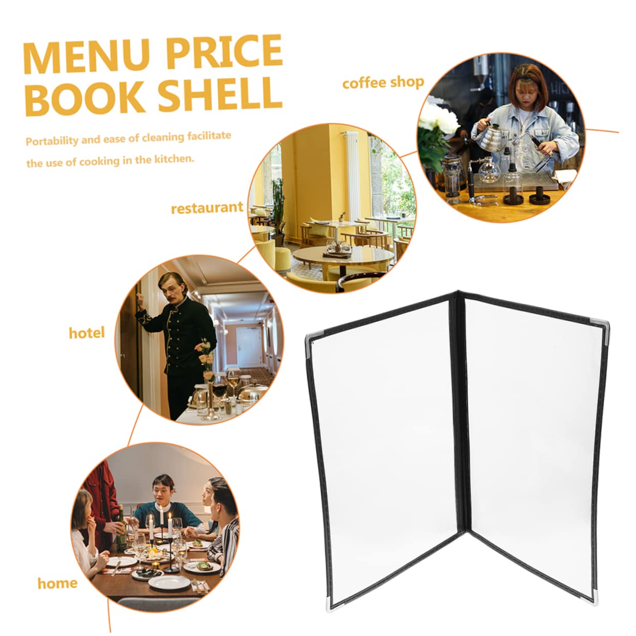 HOLIDYOYO 2pcs Recipe Folder 4 View Restaurant Menu Holder Dining Table Protector Clear Menu Great British Menu Restaurant Supplies Looseleaf Binder Clear Binder Clear Reports Net Black PVC