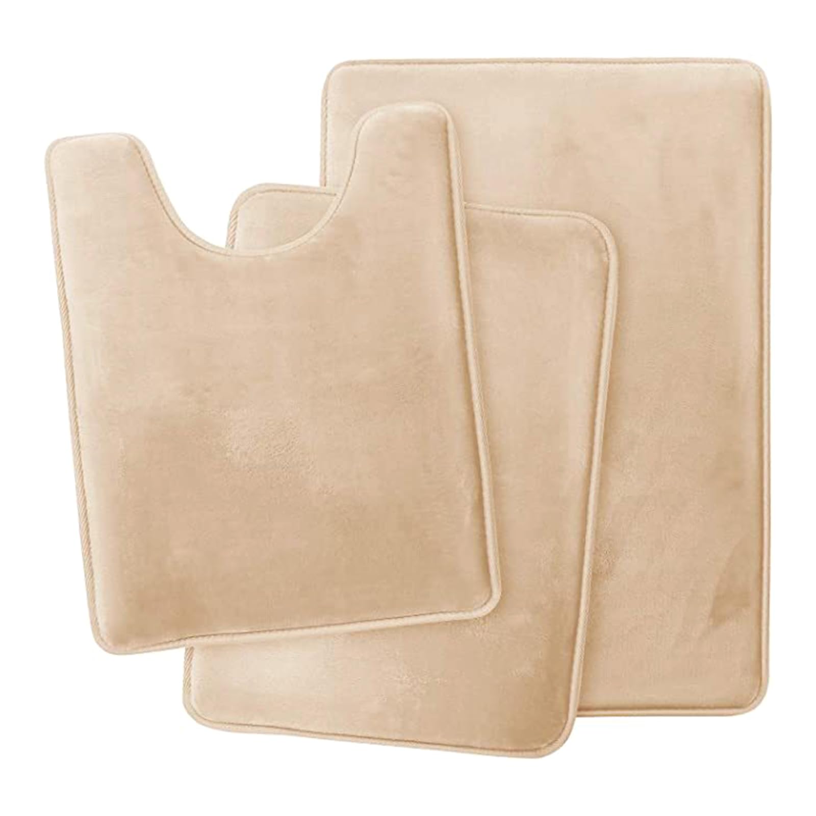 Set di 3 tappeti da bagno di lusso, in memory foam, antiscivolo, super assorbenti, a forma di U, lavabili in lavatrice, eleganti decorazioni per la casa
