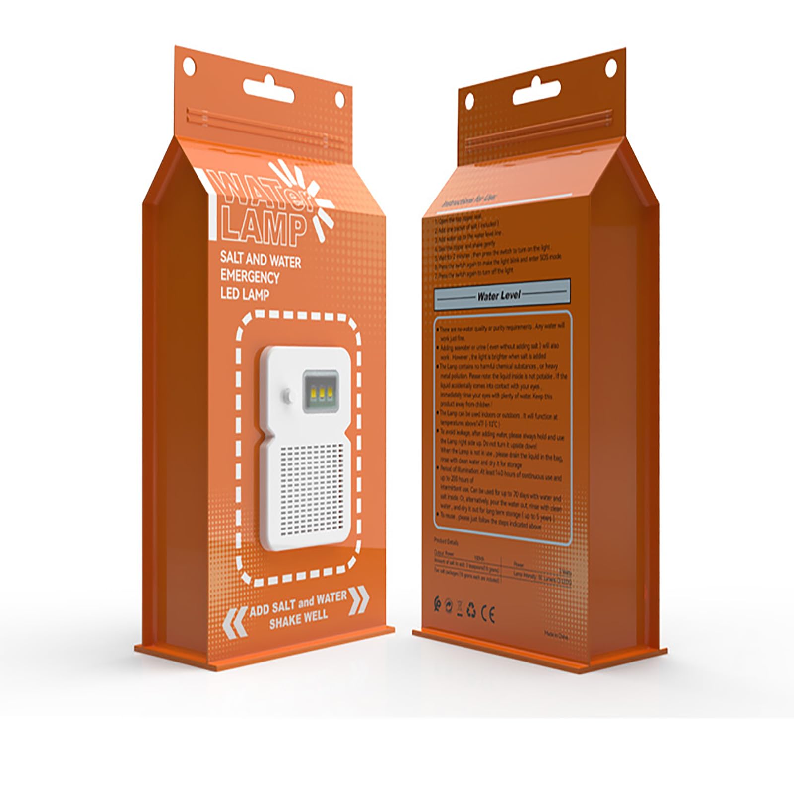 Salt Water Lamp,Emergency Light Salt Water Lamp,No Battery Emergency Lamp,3 Led Lamp,50lumen with Sos for Outdoor Activities, Night Fishing, Camping, Essentials for Power Outage ?Orange?…