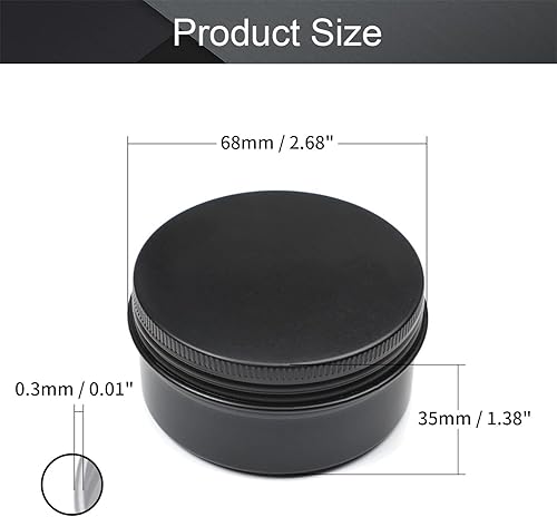 Vista 18 de Othmro Latas redondas de aluminio para tapas de metal, con tapa de rosca de 2.0 fl oz/2 onzas, 2.677 x 0.984 in (D* H) contenedores de aluminio