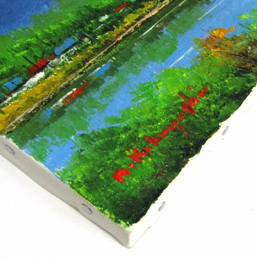 Amazon.co.jp: 小林幸三 白樺湖 F4号 油彩画 油絵 風景画 湖畔