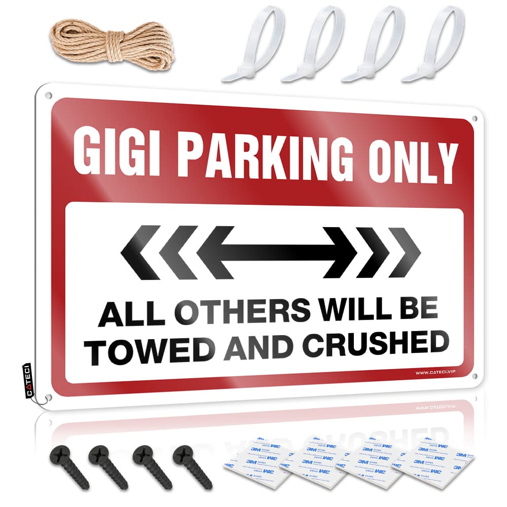 KRAZMURONGD Metal Man Cave Decor Gigi Parking Only Tin Sign Funny Garage Bar Signs Signs For Room
