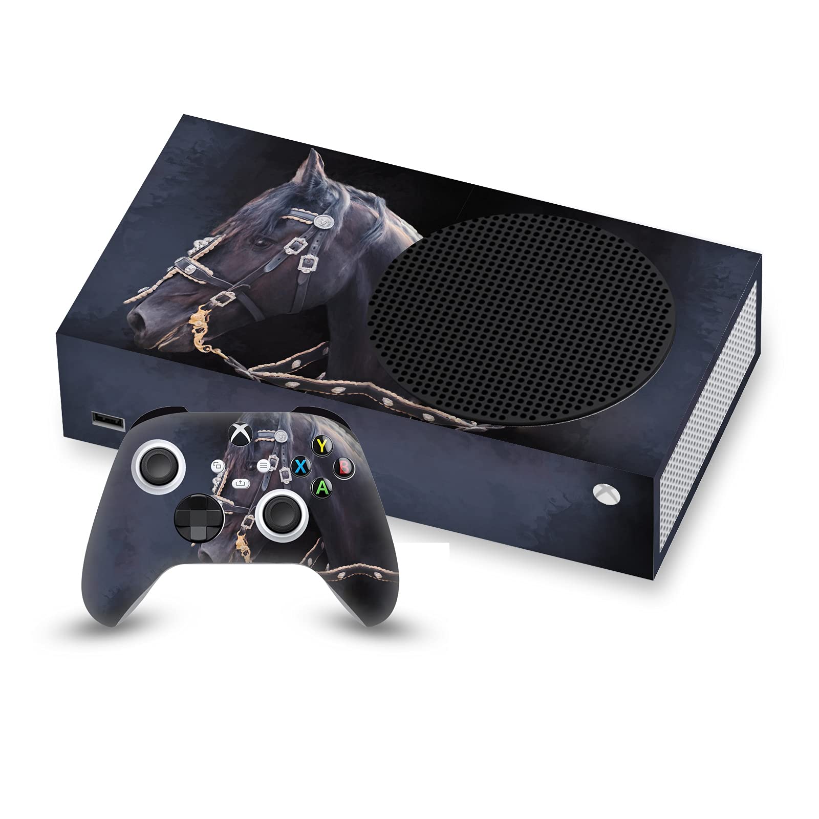 Skin de jeu Xbox Series S cheval frison pour protéger des micro-rayures