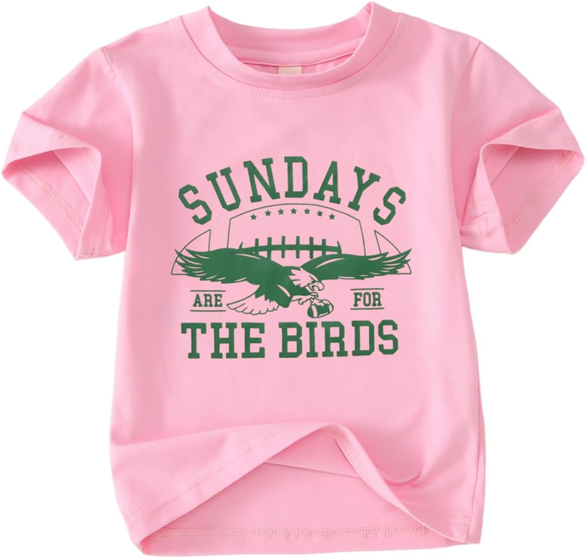 GLIGLITTR Toddler Football Shirt for Boy Girl Sundays are for The Birds Outfit Kids Funny Print Short Sleeve Graphic Tee Tops