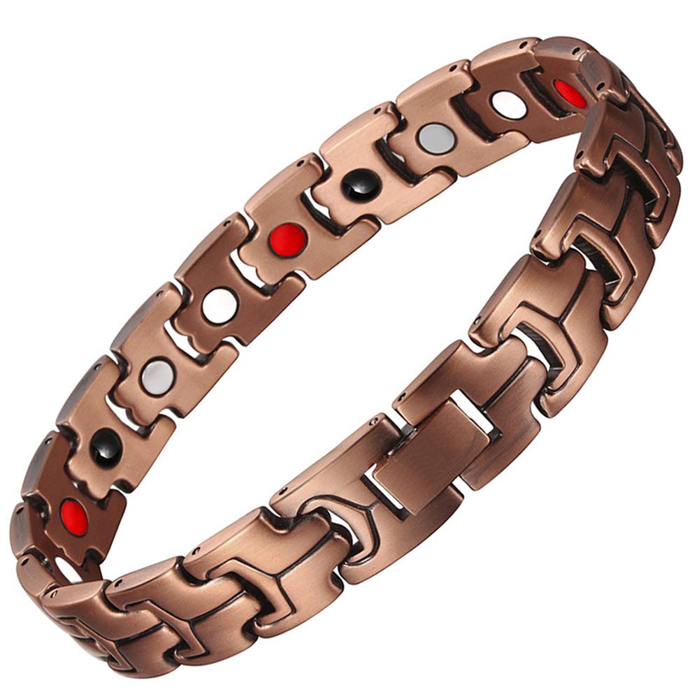 CAMORNY Magnet Bracelet Copper Magnetic Treatment Bracelet High Power Magnet to Reduce Pain Fatigue Muscle Tension Natural Pain Healing Improve Immunity Bio Energy Bracelet