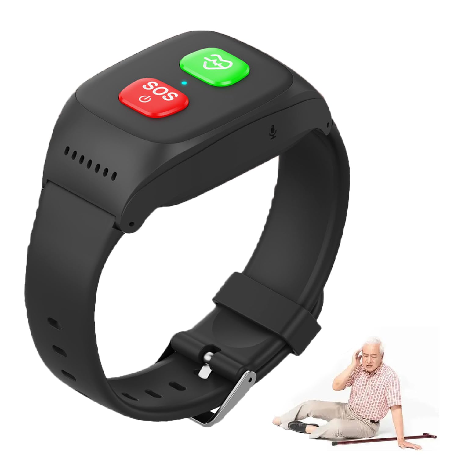 Pulsera de emergencia para personas mayores, reloj inteligente 4G, con botón de emergencia SOS, localización GPS, detección de caídas, llamadas de voz, para personas mayores, pacientes u obstáculos.