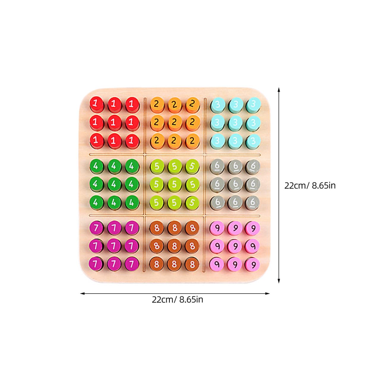 UPKOCH Sudoku-Brettspiel Aus Holz Für Kinder Lernspielzeug Zur Frühen Förderung Von Logischem Denken Und Argumentation Steckbrettspiel Für Familie Einzelspiel Oder Gruppen 22.00 X 22.00 X 3.00 cm