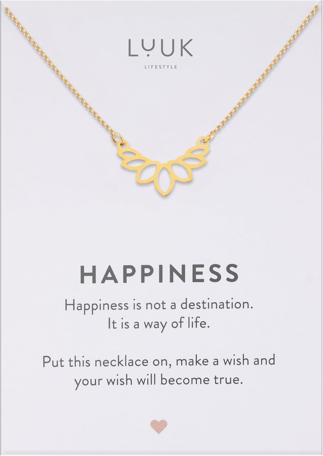 LUUK LIFESTYLE Damesketting van roestvrij staal met hanger, modieus sieraad voor zomer, vakantie of dagelijks gebruik, modieus cadeau-idee voor jou, in zilver, goud en roze, Roestvrij staal, Geen